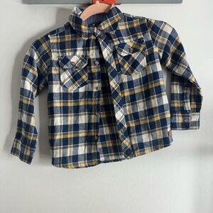 7 For All Mankind Blue and Yellow Plaid Kids Shirt - 4